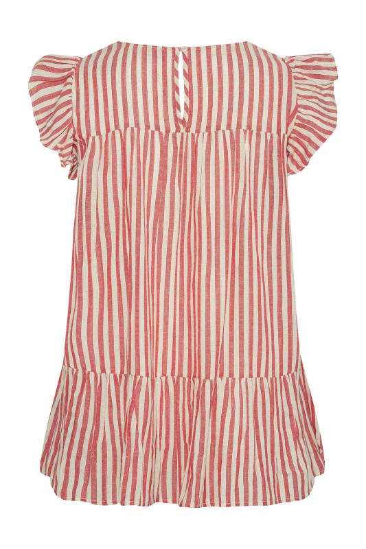 YOURS LONDON Curve Red & White Stripe Smock Top 6