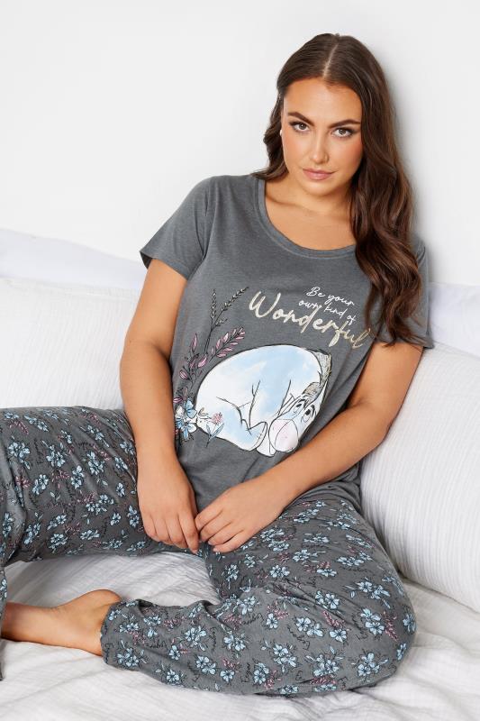 Tallas Grandes DISNEY Curve Grey Eeyore Print Wide Leg Pyjama Set