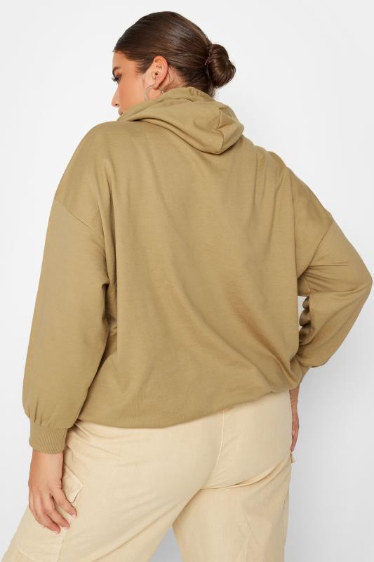 YOURS Curve Brown Longline Hoodie | Yours Clothing  3