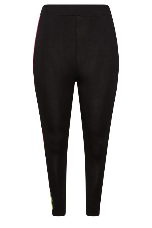 YOURS Curve ACTIVE Black Colour Block High Waisted Stretch Leggings | Yours Clothing   6