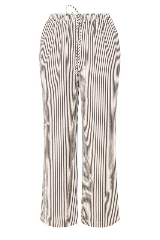 YOURS Plus Size Chocolate Brown Stripe Trousers | Yours Clothing 6
