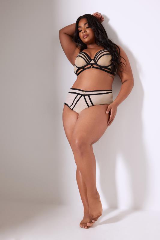  Grande Taille YOURS Curve Nude Strap Detail Mid Rise Knickers