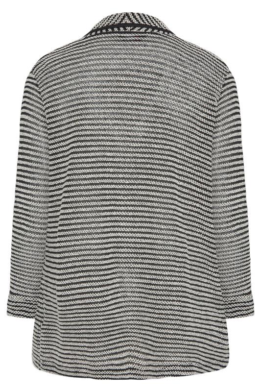 Plus Size Curve Black Stripe Pocket Detail Knitted Cardigan | Yours Clothing 7