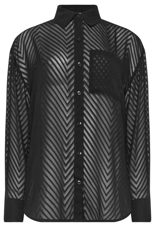 LTS Tall Black Shadow Stripe Long Sleeve Shirt | Long Tall Sally 5