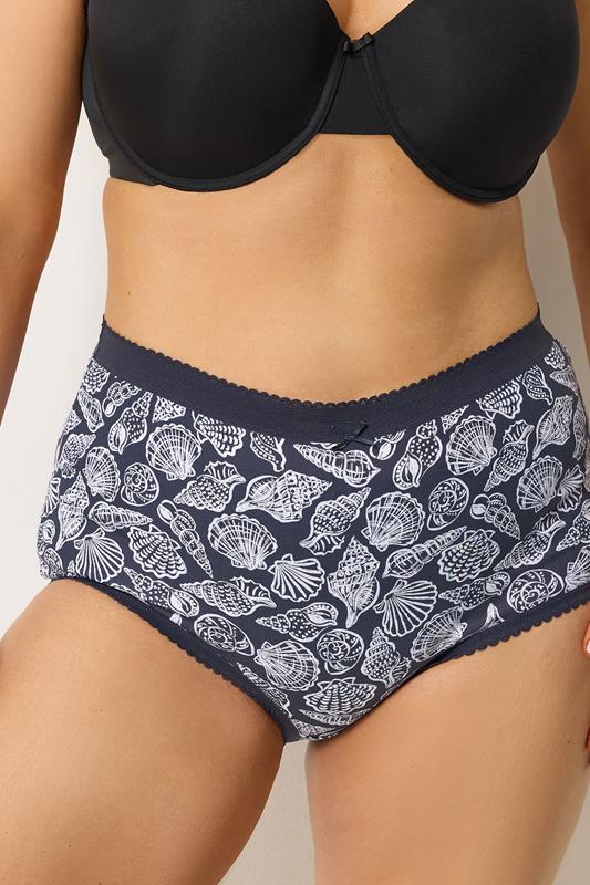 YOURSET 5 PACK Plus Size Blue Seaside Full Briefs | Yours Clothing 2