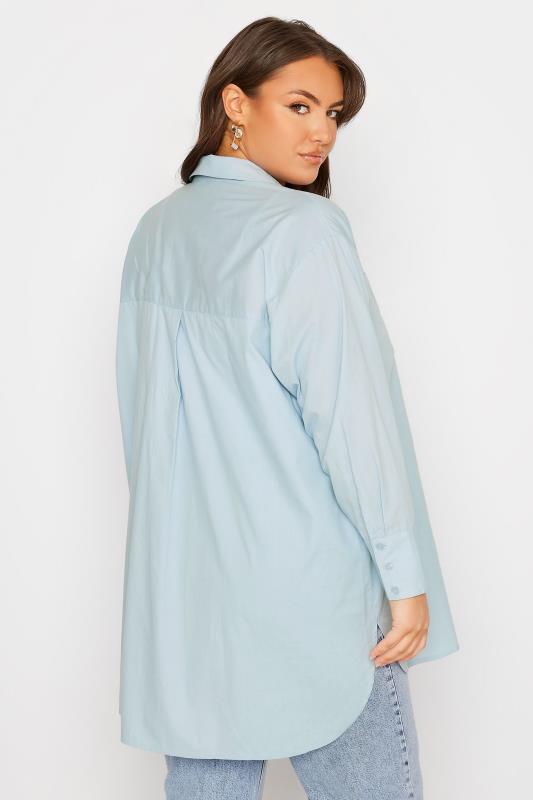 LIMITED COLLECTION Plus Size Light Blue Oversized Boyfriend Shirt | Yours Clothing 3