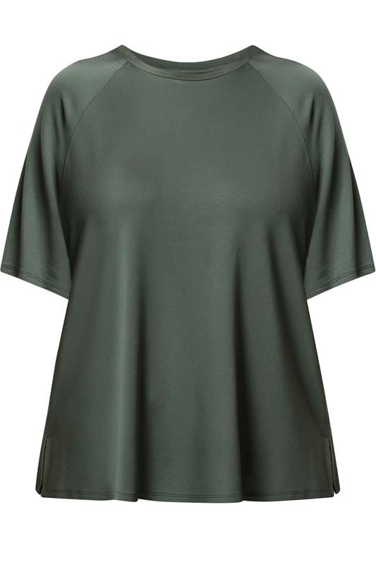 YOURS Plus Size Sage Green Soft Touch T-Shirt | Yours Clothing 5