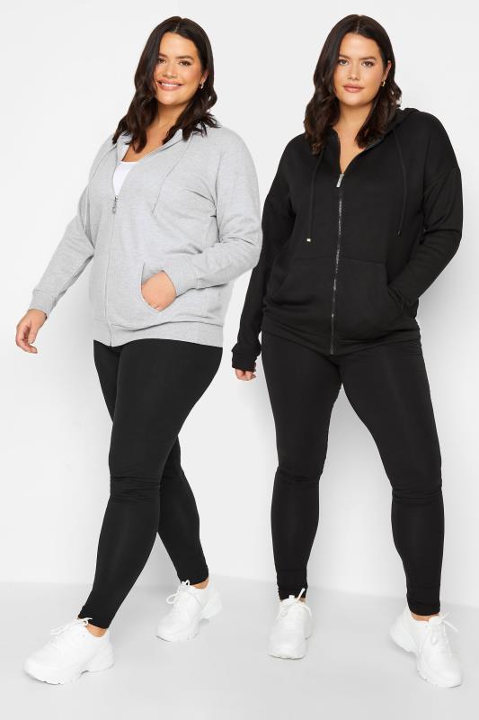  Grande Taille LTS 2 PACK Tall Black Stretch Jersey Leggings