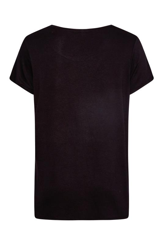 Curve Black Embellished Short Sleeve T-Shirt 7