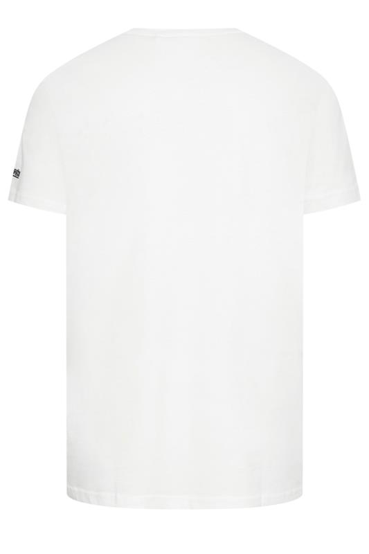 LAMBRETTA Big & Tall White 'Lambretta' Circle Print Slogan T-Shirt | BadRhino 3