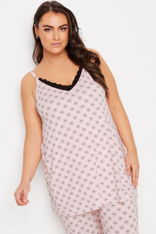 YOURS Plus Size Pink Star Print Pyjama Set | Yours Clothing 5