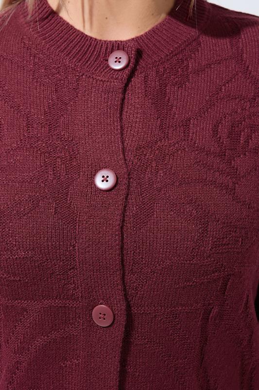 LIMITED COLLECTION Plus Size Red Rose Jacquard Cardigan 5