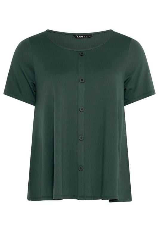 YOURS Plus Size Khaki Green Soft Touch Top | Yours Clothing 5
