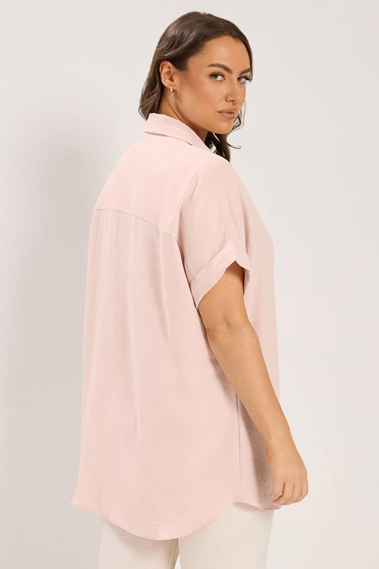 YOURS Plus Size Pink Grown On Sleeve Shirt | Yours Clothing 2