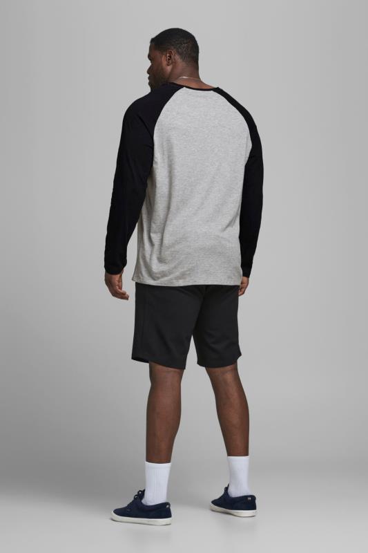 JACK & JONES Black & Grey Raglan Sleeve Logo T-Shirt_C.jpg