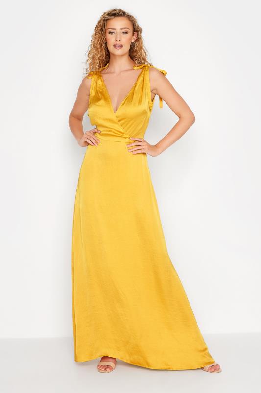 Tall  LTS Tall Yellow Satin Maxi Dress