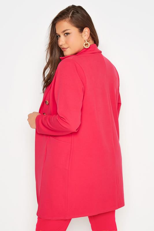 LIMITED COLLECTION Curve Hot Pink Button Blazer 3