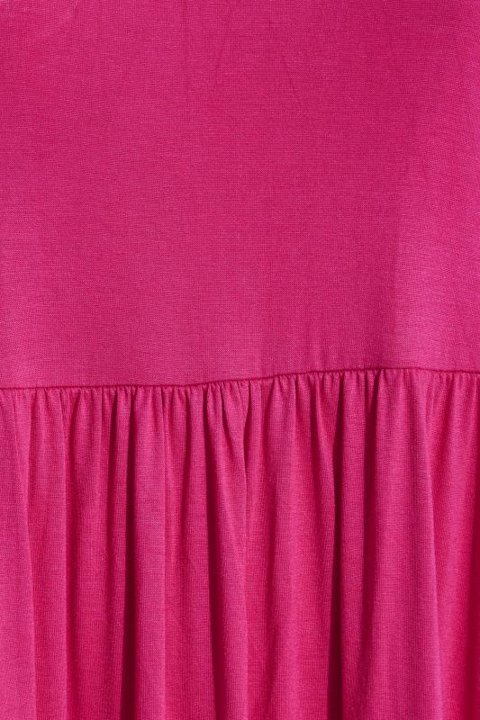 LIMITED COLLECTION Plus Size Hot Pink Midaxi Smock Dress | Yours Clothing  5