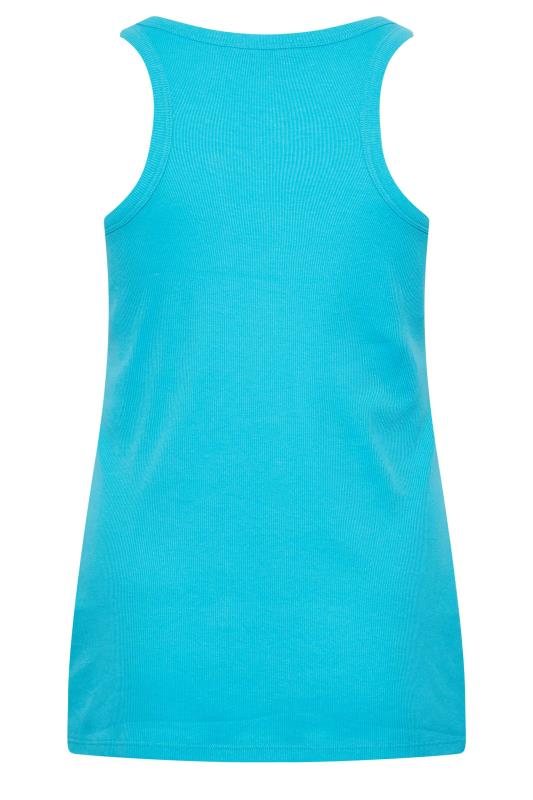 YOURS Plus Size Turquoise Blue Racer Back Vest Top | Yours Clothing 8