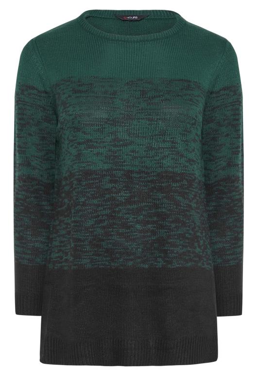 Plus Size Green Colour Block Jumper | Yours Clothing 6