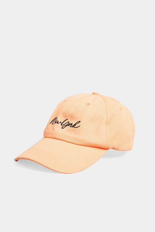 Plus Size  Light Orange 'New York' Embroidered Cap
