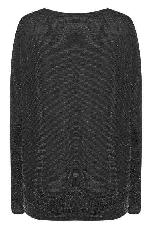 Tall Women's LTS Black Sparkle Long Sleeve Top | Long Tall Sally 7