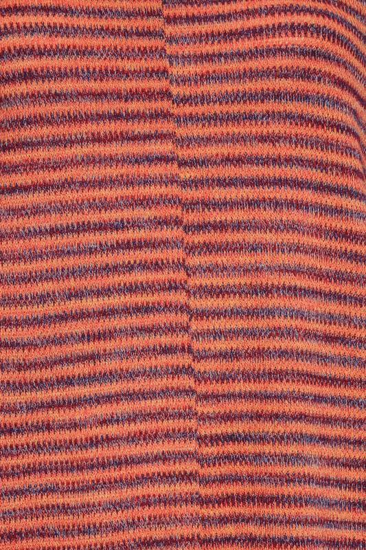 YOURS LUXURY Plus Size Orange Stripe Print Batwing Sleeve Tunic Top | Yours Clothing 9