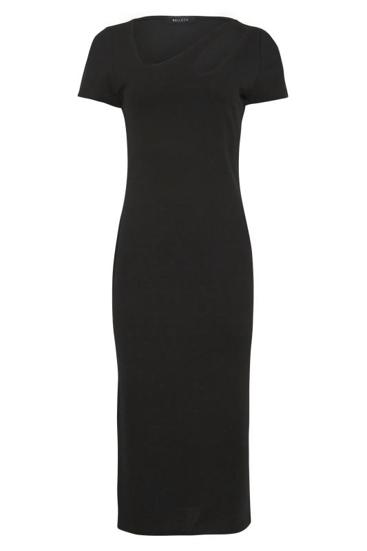LTS Tall Black Cut Out Neck Midi Dress 6