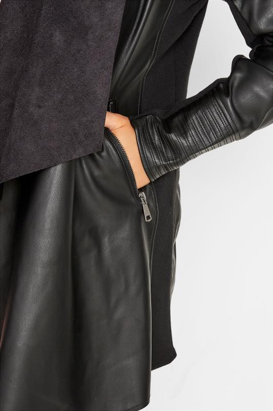 Plus Size Black Waterfall Faux Leather Jacket | Yours Clothing 4