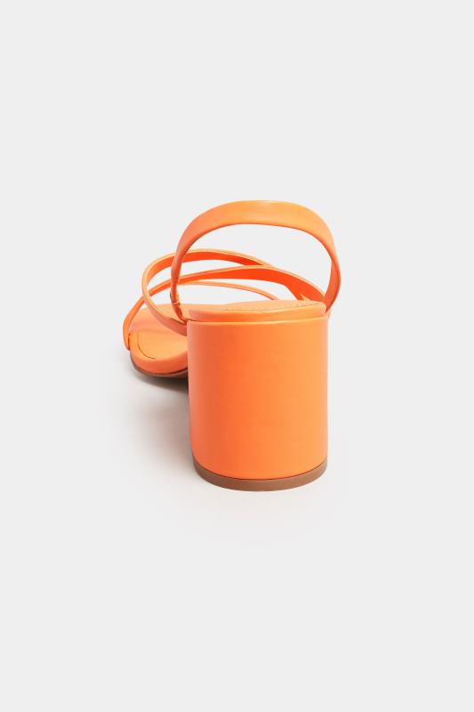 LTS Orange Cross Over Strap Block Heel Sandals In Standard Fit | Long Tall Sally 4