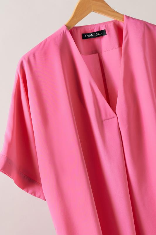 EVANS Plus Size Pink Pleat Front Blouse | Evans 7