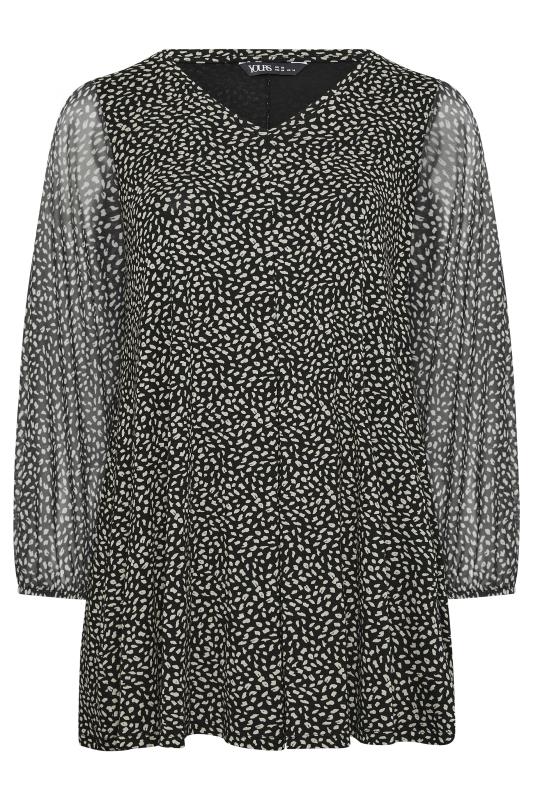 YOURS Plus Size Black Animal Print Mesh Swing Top | Yours Clothing 5