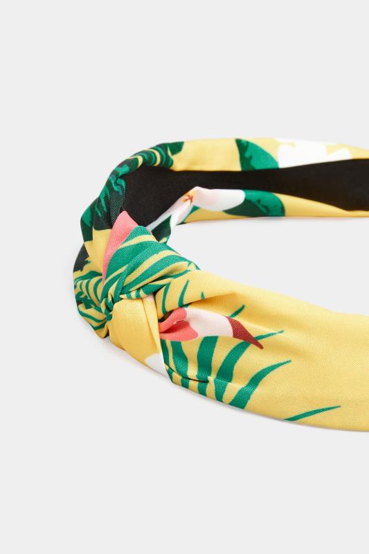 Yellow Tropical Print Knot Headband | Yours Clothing  4