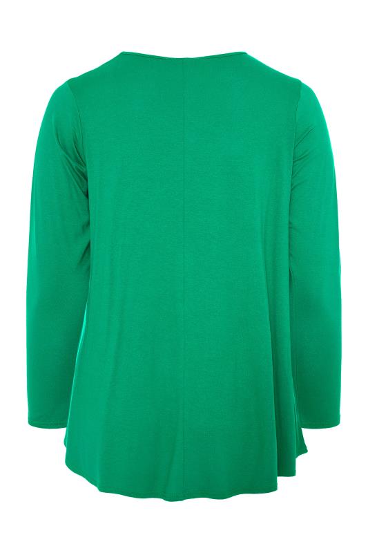 LIMITED COLLECTION Curve Green Long Sleeve Swing Top_BK.jpg