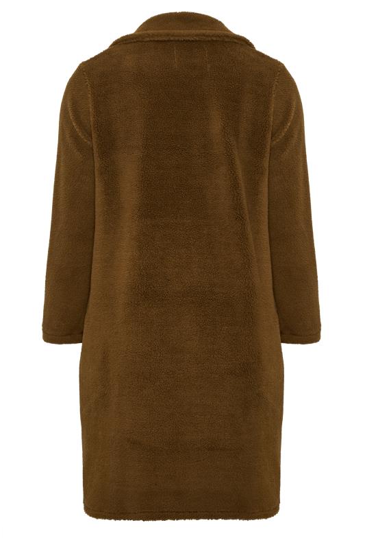 YOURS LUXURY Curve Brown Faux Fur Coat | Yours Clothing 8