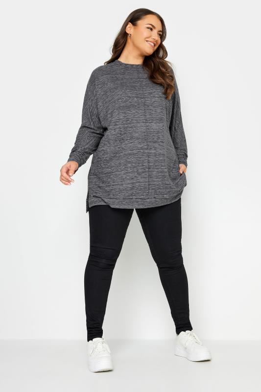 YOURS LUXURY Curve Grey Front Seam Detail Jumper | Yours Clothing 2