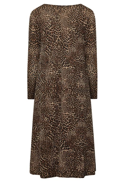 LIMITED COLLECTION Plus Size Brown Animal Print Pleat Front Dress | Yours Clothing 7