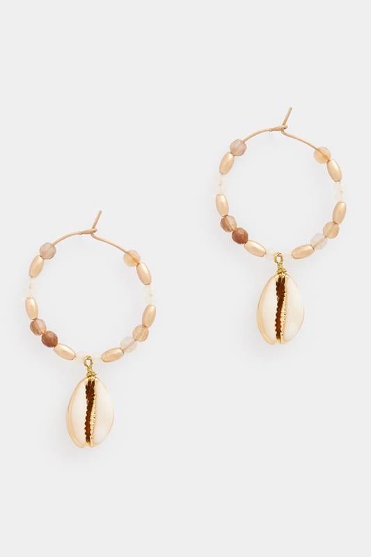 Créoles dorées à perles et coquillages