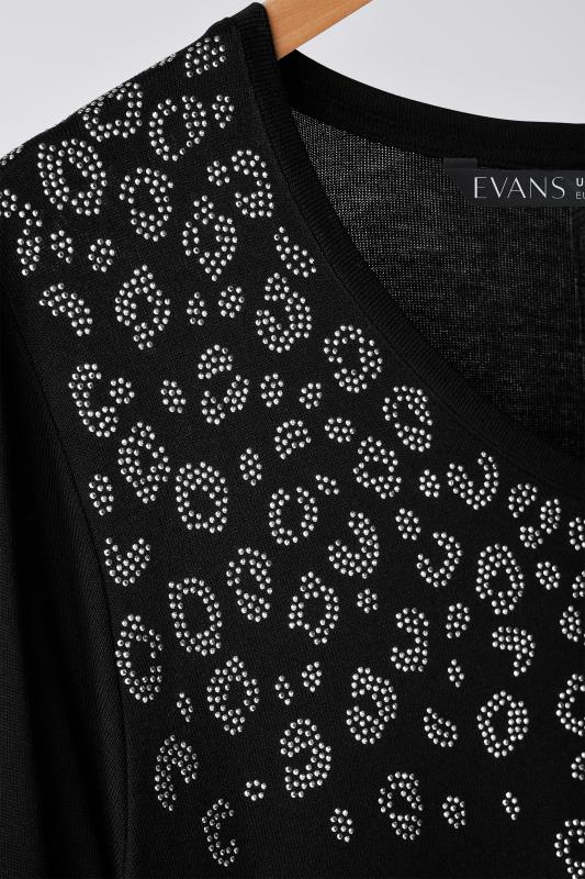 EVANS Plus Size Black Embellished Swing Top | Evans  6