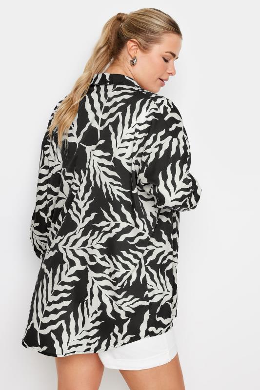 LIMITED COLLECTION Plus Size Black Leaf Print Boyfriend Shirt | Yours Clothing 6