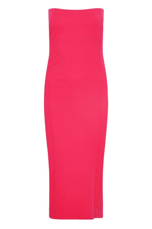 LTS Tall Hot Pink Bandeau Midi Dress 6