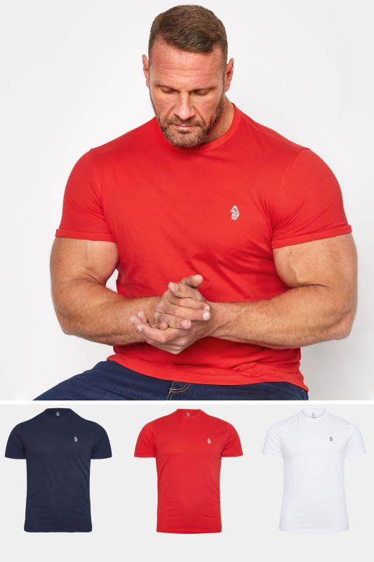  Grande Taille LUKE 1977 Big & Tall 3 PACK Red Core T-Shirts