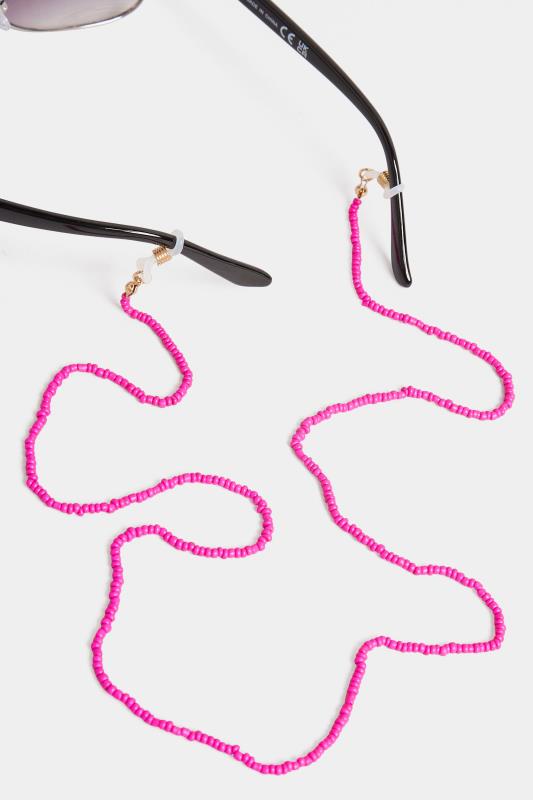 Pink Beaded Sunglasses Chain 1