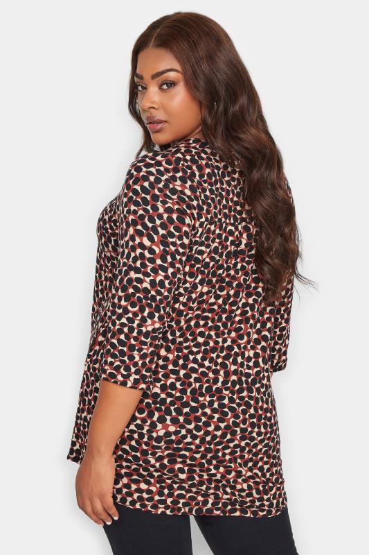 YOURS Plus Size Brown Spot Jersey Shirt  3