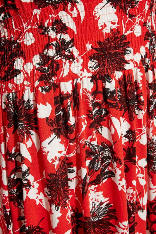LTS Red Floral Print Tie Neck Midi Dress_S.jpg