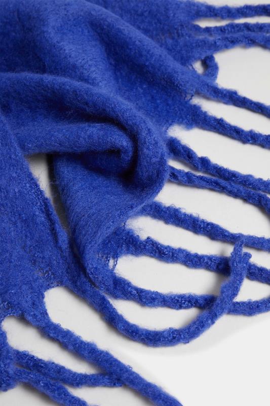 Cobalt Blue Super Soft Chunky Tassel Scarf | Yours Clothing 3