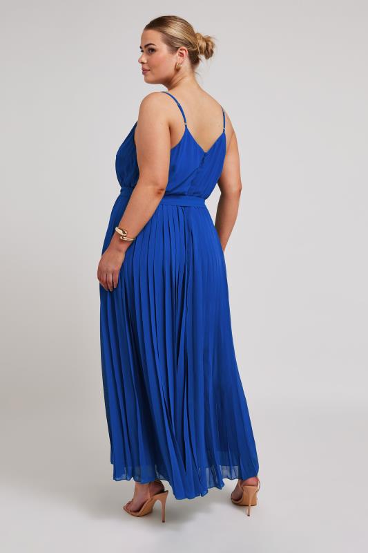 YOURS Plus Size Blue Pleated Jumpsuit | Yours Clothing 3