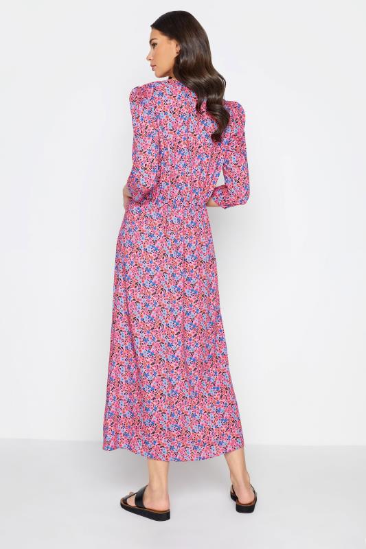 LTS Tall Pink Ditsy Floral Tea Dress 3