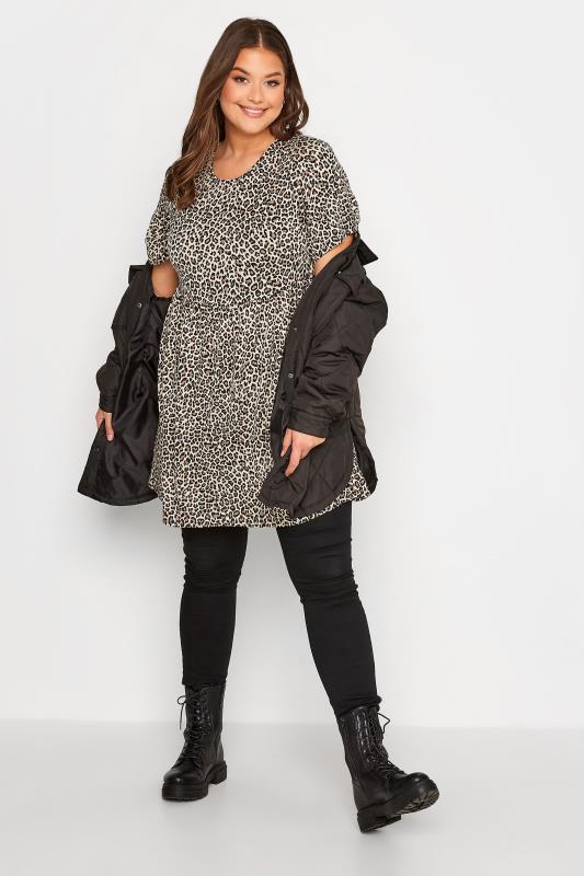 Curve Plus-Size Leopard Print Smock Tunic Dress | Yours Clothing 3