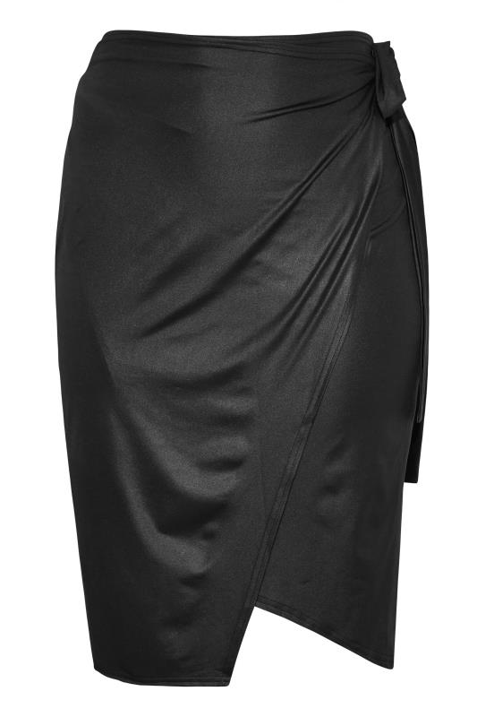 Plus Size YOURS LONDON Black Faux Leather Wrap Skirt | Yours Clothing 4